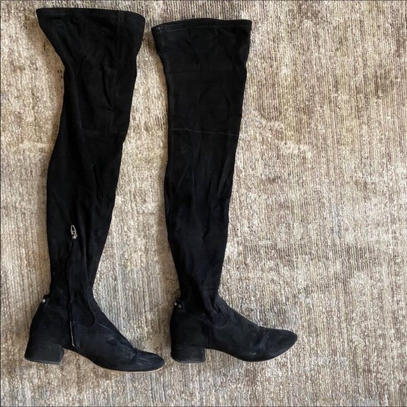 Dolce Vita Black Suede Over The Knee Boots, Size 8 - Picture 11 of 12